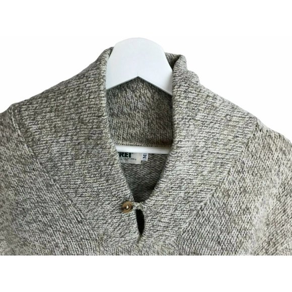 REI Sweater Pullover Shawl Collar Oatmeal Men's M